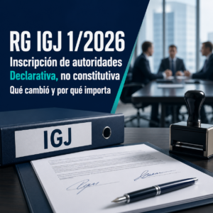 RG IGJ 1/2026: LA INSCRIPCIÓN DE AUTORIDADES ES DECLARATIVA, NO CONSTITUTIVA