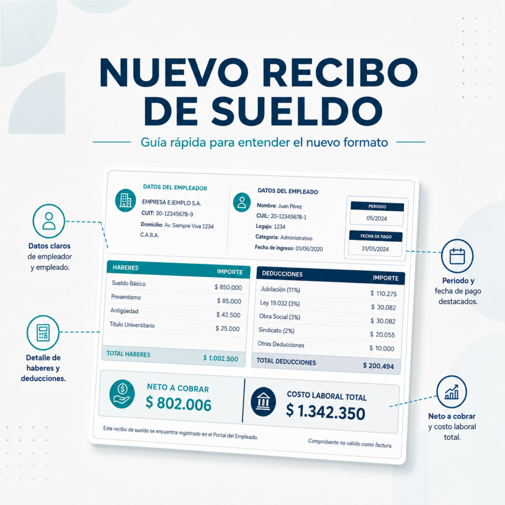 NUEVO RECIBO DE SUELDO: GUÍA RÁPIDA PARA ENTENDER EL NUEVO FORMATO